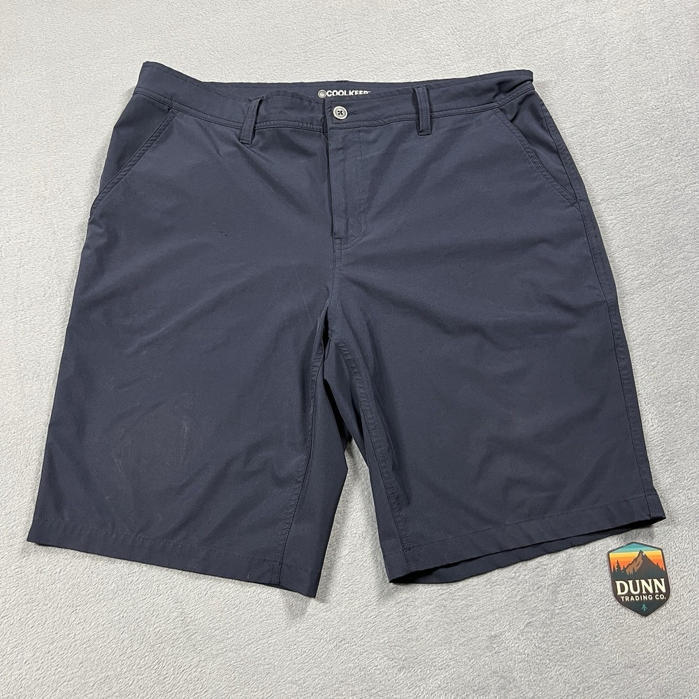 CoolKeep‎ Shorts Mens 36 Blue Performance 11" Chinos Golf Pockets Stretch